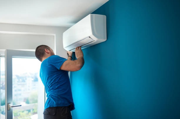 Modern HVAC system installed in a residential home, featuring an outdoor air conditioning unit and indoor furnace for efficient heating and cooling.