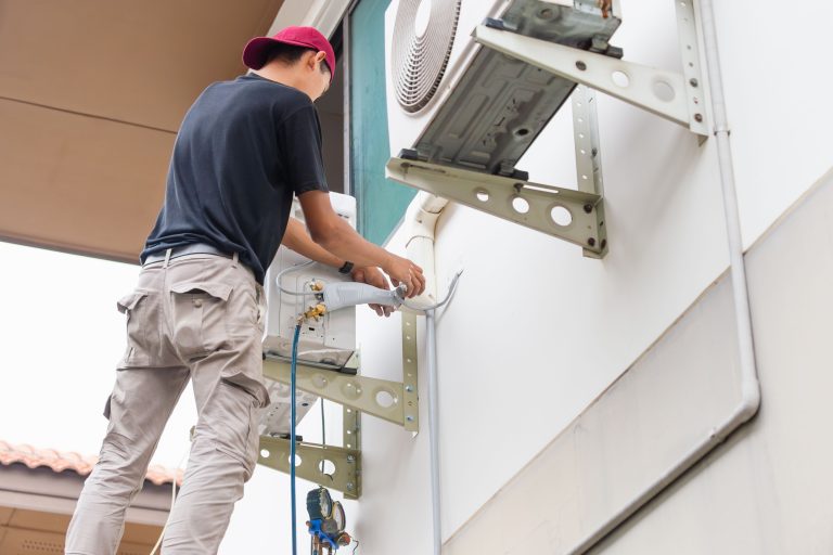 New Construction Air Conditioning installation in a modern home